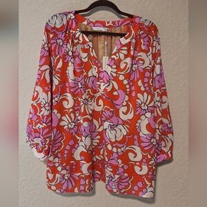 Trina Turk Floral Silk Blend Top